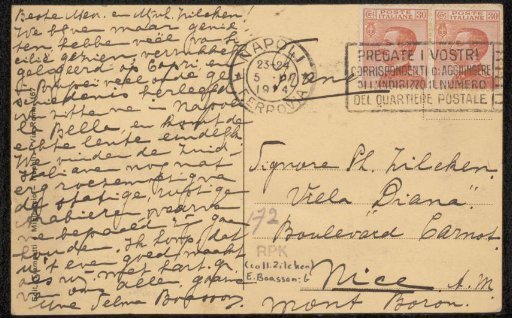 Postcard to Philip Zilcken