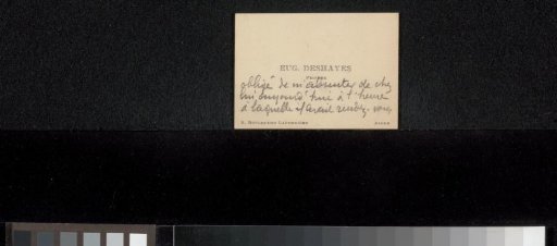 Calling Card to Philip Zilcken