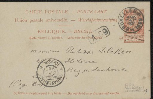 Postcard to Philip Zilcken