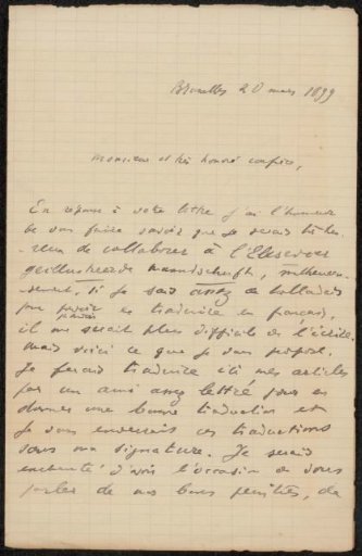 Letter to Philip Zilcken