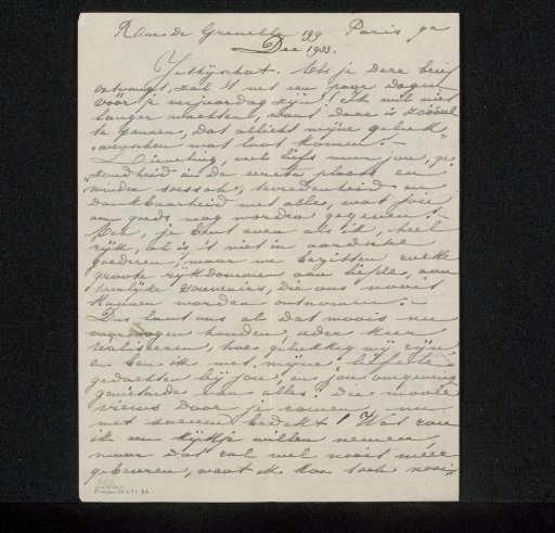 Letter to Henriette Wilhelmina van Baak