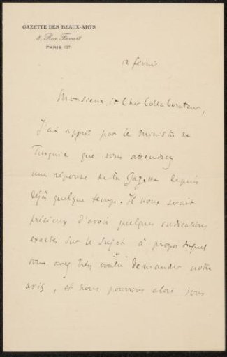 Letter to Philip Zilcken