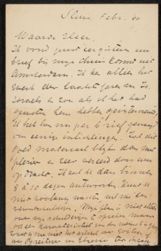 Letter to Philip Zilcken