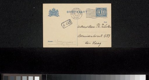 Postcard to Philip Zilcken