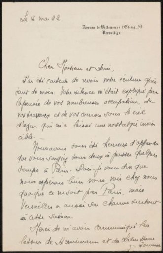 Letter to Philip Zilcken