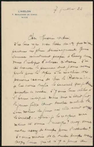 Letter to Philip Zilcken