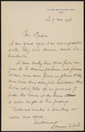 Letter to Philip Zilcken