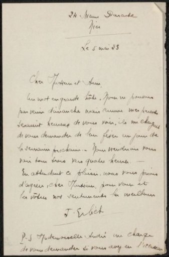 Letter to Philip Zilcken