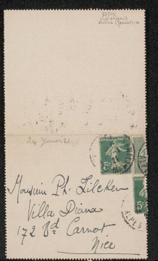 Letter to Philip Zilcken