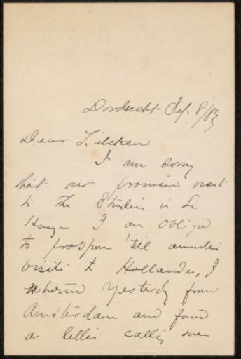 Letter to Philip Zilcken