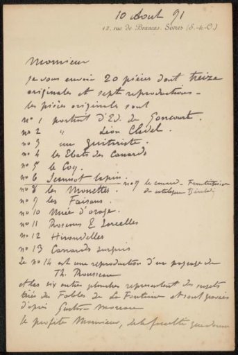 Letter to Philip Zilcken