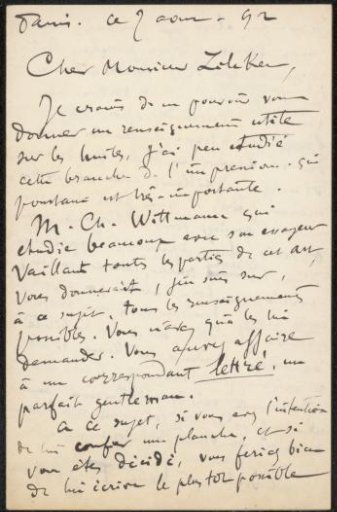 Letter to Philip Zilcken