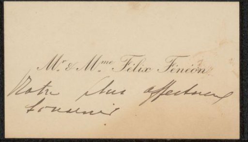 Calling card to Philip Zilcken