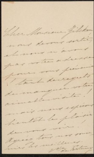 Letter to Philip Zilcken