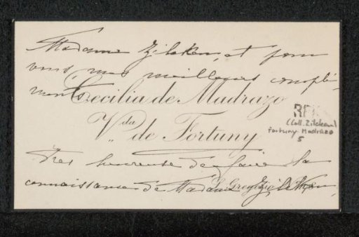 Calling card for Philip Zilcken