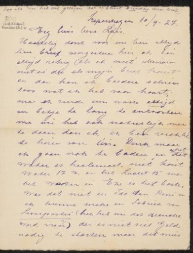 Letter to Philip Zilcken
