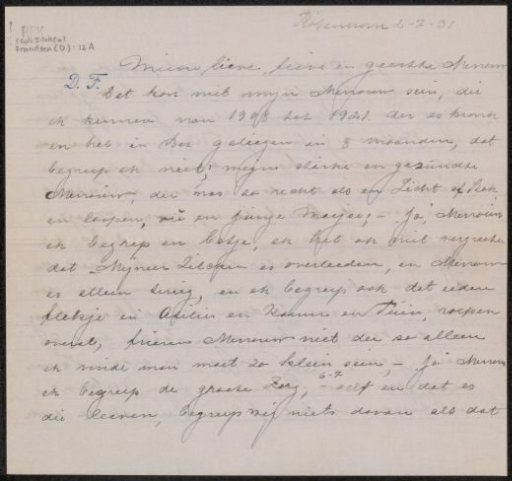 Letter to Henriette Wilhelmina van Baak