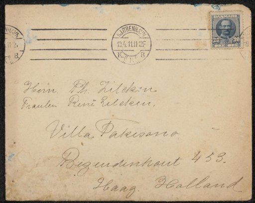 Envelope addressed to Philip Zilcken and Renée Hélène Laure Zilcken