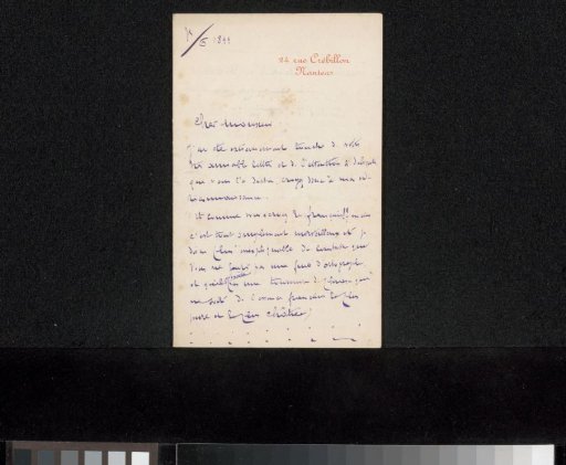 Letter to Philip Zilcken