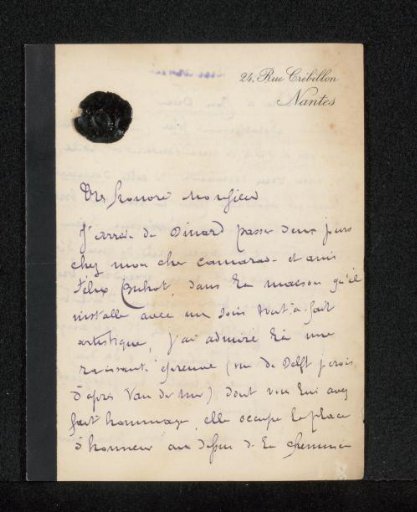 Letter to Philip Zilcken