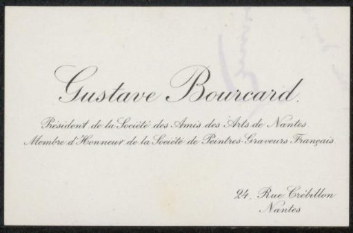 Calling card to Philip Zilcken