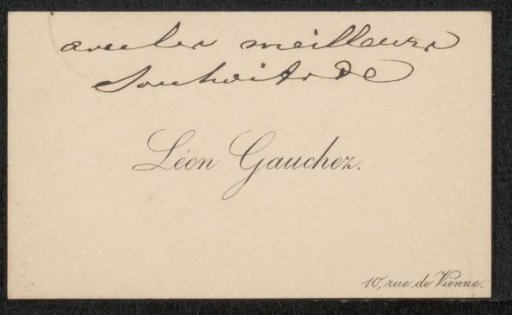 Calling card to Philip Zilcken