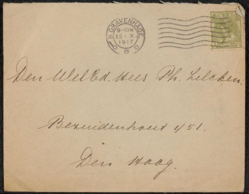 Envelope addressed to Philip Zilcken