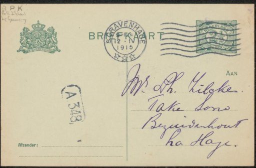 Postcard to Philip Zilcken