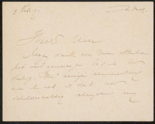 Letter to Philip Zilcken