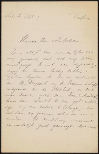 Letter to Philip Zilcken