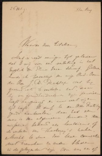 Letter to Philip Zilcken