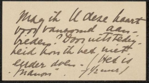 Visiting card to Philip Zilcken