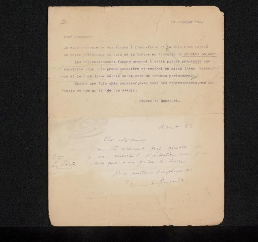 Letter to Philip Zilcken