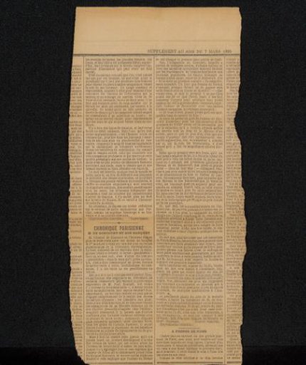 Newspaper clipping from the Philip Zilcken archive