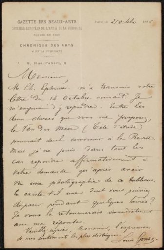 Letter to Philip Zilcken
