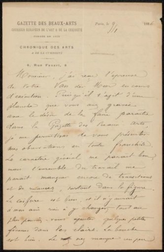 Letter to Philip Zilcken