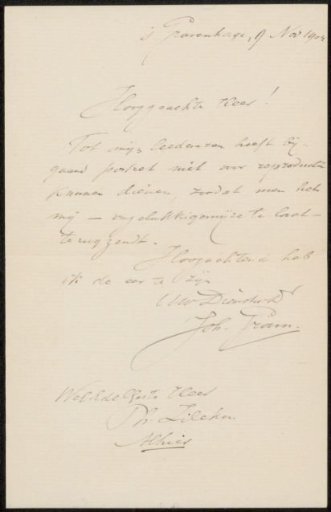 Letter to Philip Zilcken