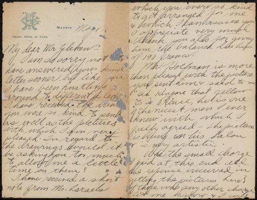 Letter to Philip Zilcken