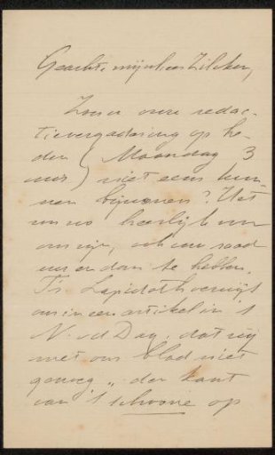 Letter to Philip Zilcken