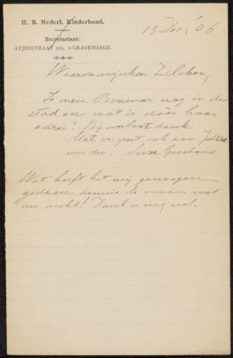 Letter to Philip Zilcken
