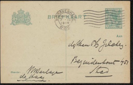 Postcard to Philip Zilcken