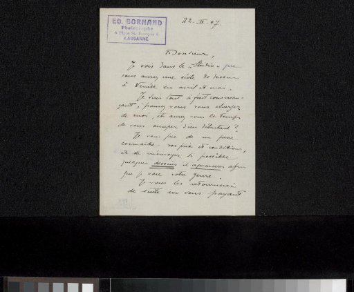 Letter to Philip Zilcken