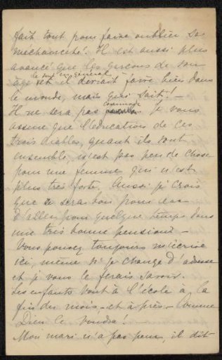 Letter to Hélène Lambertine Hauzeur
