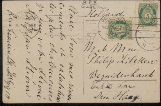 Postcard to Philip Zilcken