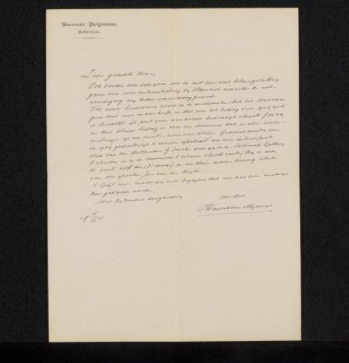 Letter to Philip Zilcken