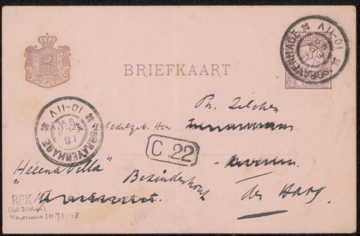 Postcard to Philip Zilcken