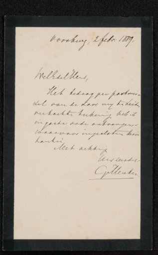 Letter to Philip Zilcken