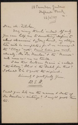 Letter to Philip Zilcken