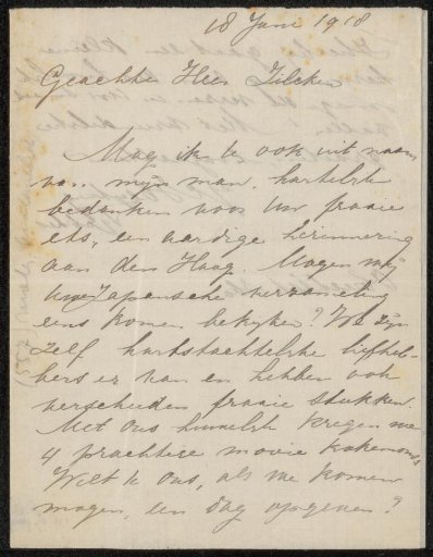 Letter to Philip Zilcken