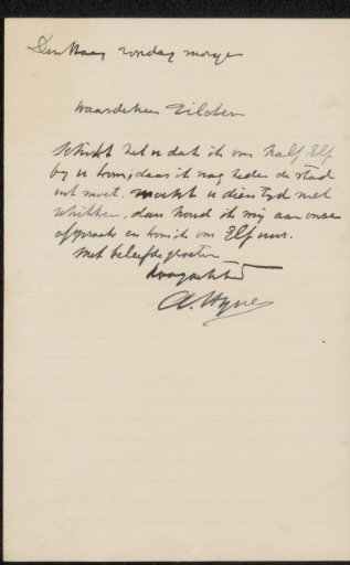 Letter to Philip Zilcken